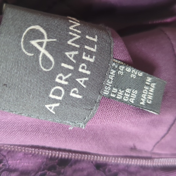 Adrianna Papell purple sleeveless maxi lace bodice formal dress sz 2 - Picture 12 of 13